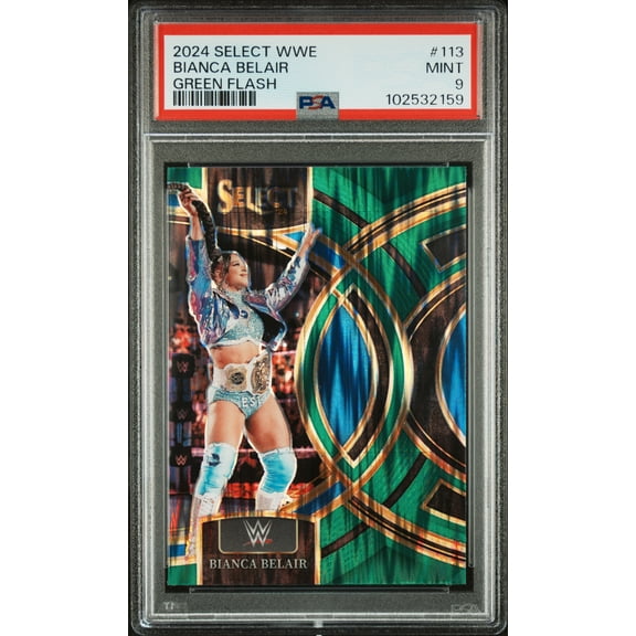 2024 Panini Select WWE Bianca Belair #113 Green Flash PSA 9