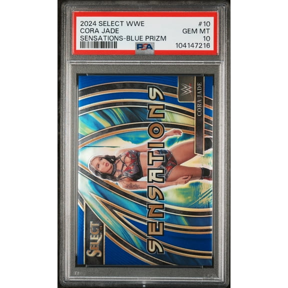 2024 Panini Select WWE Sensations #10 Cora Jade Blue Prizm PSA 10