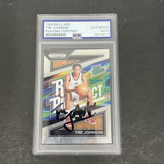2024 Panini Prizm Draft Picks Tre Johnson #15 Auto Link Academy Basketball Card PSA