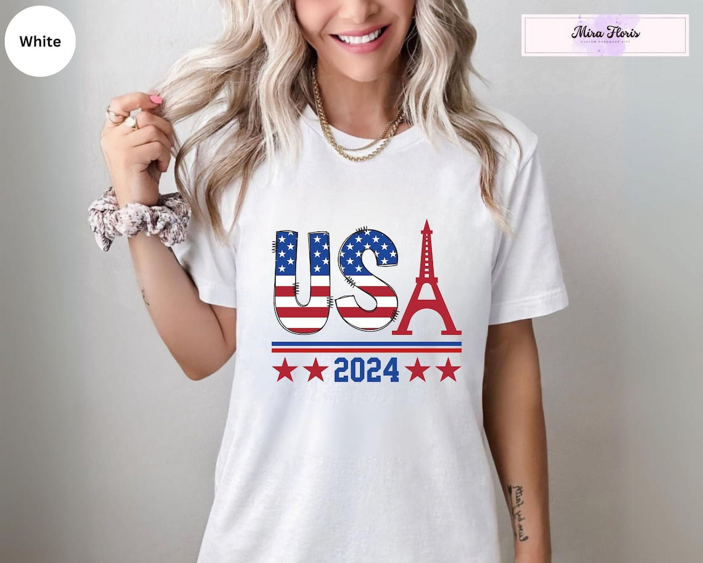2024 Paris Olimpics Shirt, USA Eiffel Tower TShirt, USA 2024 TShirt
