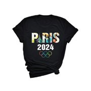 FLAICU 2024 Paris Olympics Games Travel Shirts, Team USA Olympics Games Shirts, Paris Summer Sport Games Group Shirt For Women and Men, Paris Graphic Tee, 2024 Olympics T-Shirt, Paris Vacation Tee