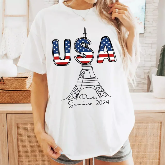 2024 Paris Shirt USA Eiffel Tower Shirt France Olym.pics Games