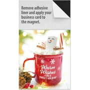 2025 Peel and Stick Magnetic Business Card Calendars, Box of 100, Includes Envelopes, Mail for 1oz Rate, Great Sales Marketing Tool (Warm Wishes)