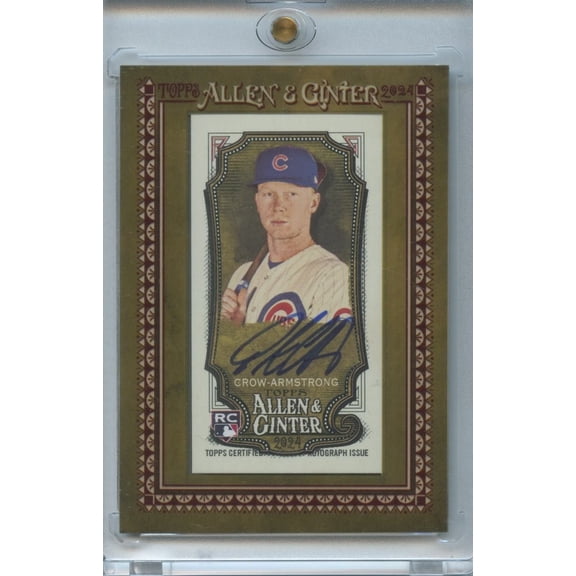 2024 Pete Crow-Armstrong Rookie Topps Hard Signed Auto Near Mint Baseball Card