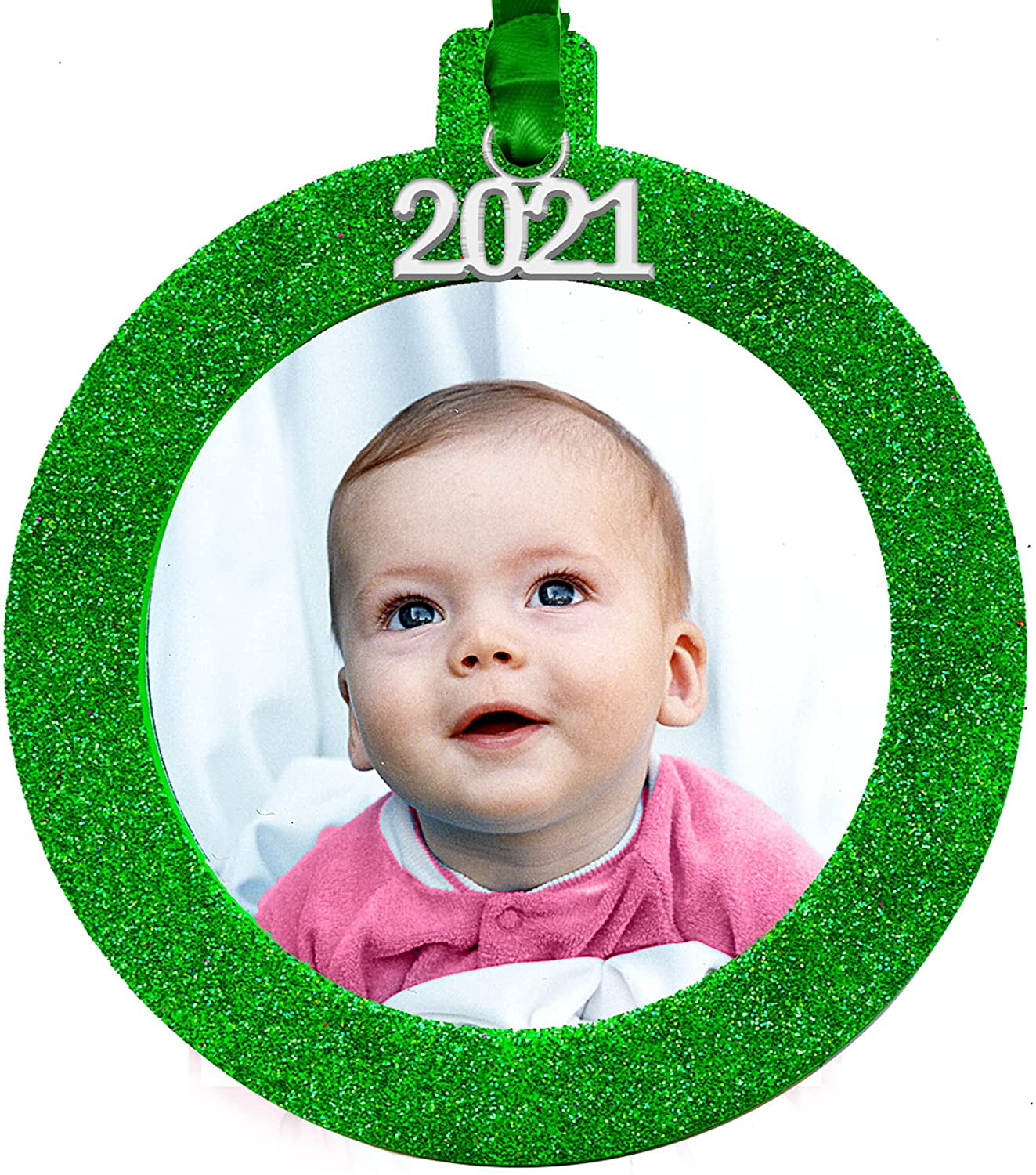 2024 Picture Frame Ornament, Glitter with Photo Protector
