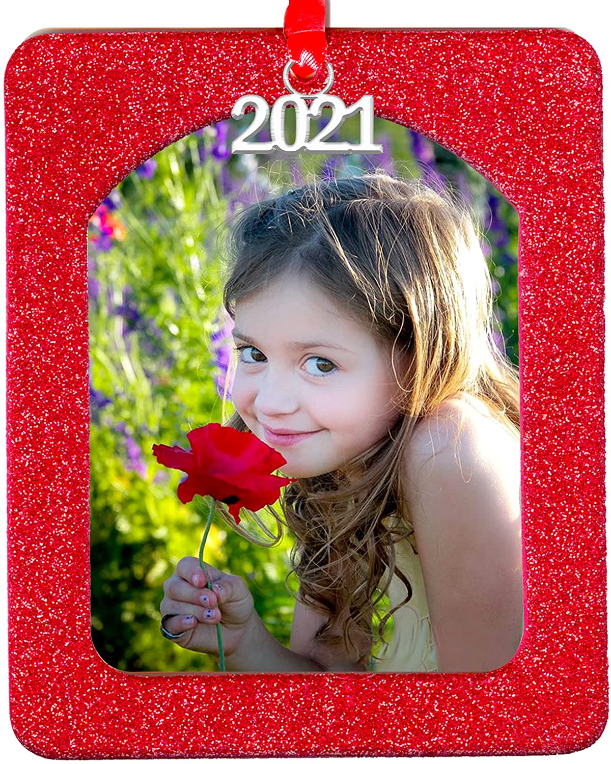 2024 Picture Frame Ornament, Glitter with Photo Protector