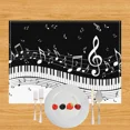 thumbnail image 1 of 2024 Placemat Fashion Music Note Print Table Mats for Kitchen Dinner Linen Coasters Coffee Tea Cup Pads Dish, 1 of 6