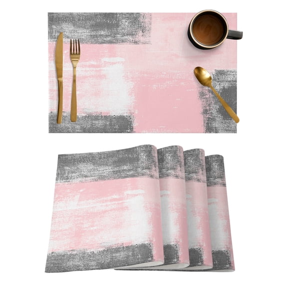 2024 Placemat Geometric Abstract Oil Painting Texture Kitchen Dining Table Accessories 4/6pcs Heat Resistant Tableware Pads Mats