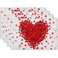 thumbnail image 1 of 2024 Placemat Set Loving Hearts Linen Check Plaid Table Mats for Valentine's Day Wedding Dining Table ration, 1 of 6