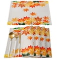 thumbnail image 1 of 2024 Placemat Thanksgiving Maple Leaf 4/6pcs Table Pad Mats for Dining Table Home Kitchen r Accessories Linen Coaster, 1 of 7