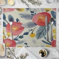 thumbnail image 1 of 2024 Placemats Table Kitchen Tableware Dinner Family Table Fabric Linen Flowers and Branches Colorful, 1 of 7