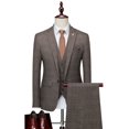 2024 Plaid Suit Men‘s Groom Wedding Suit Dress Korean Style Slimfit