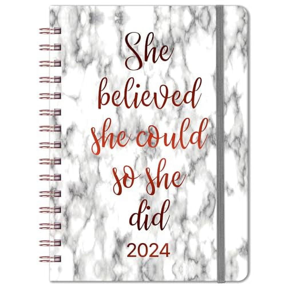 2024 Pocket Planner Refill - Weekly & Monthly From Jan To Dec 2024, 3.75" X 6.75", Teal Leaf Design