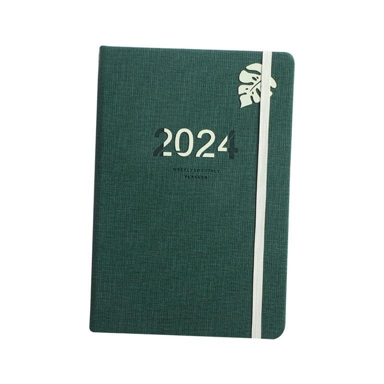 2024 Planner A5 Thick Paper 156 Sheets/312 Pages for Business Gifts New  Year dark green