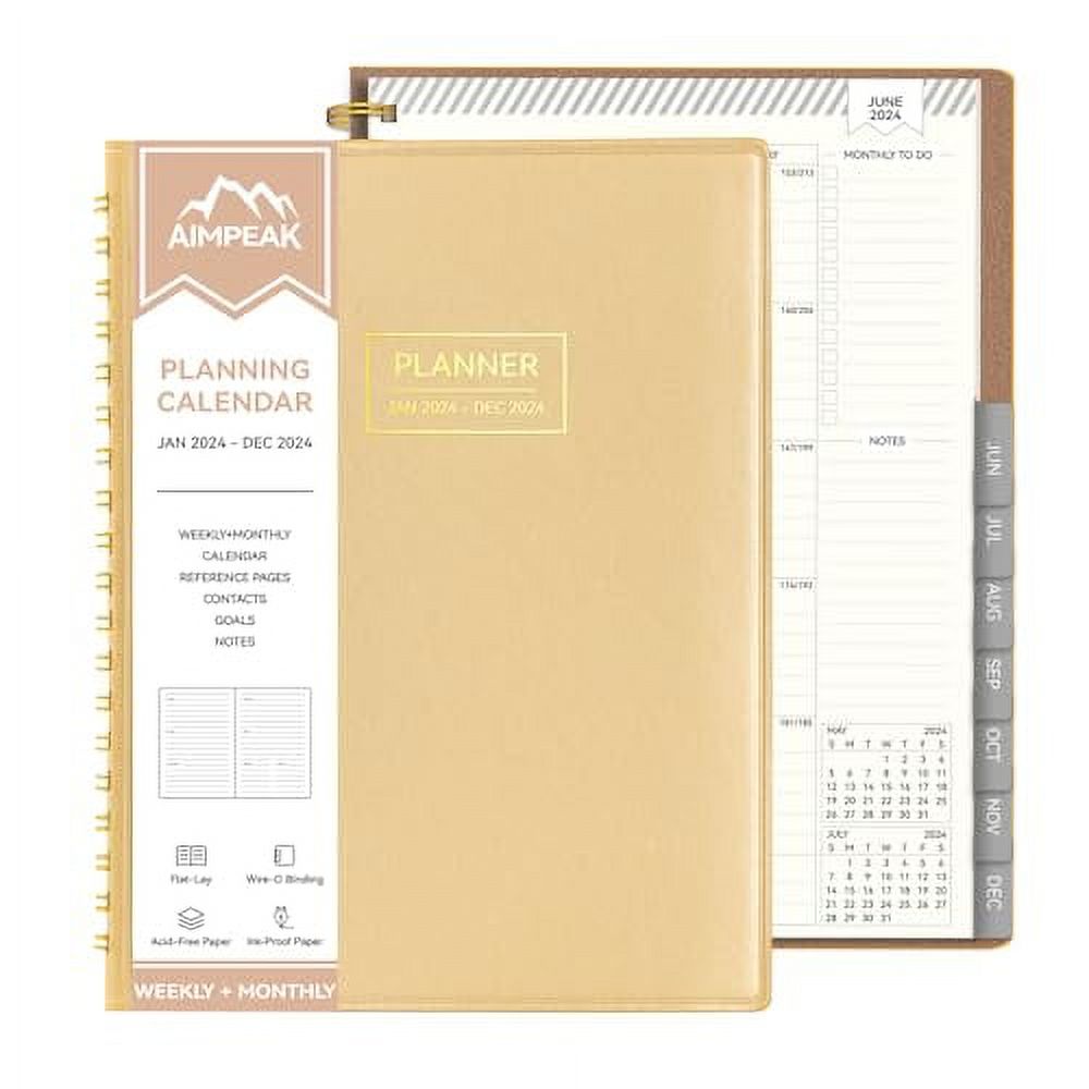 2024 Planner, Daily Weekly and Monthly Planner Spiral Bound, Jan.2024