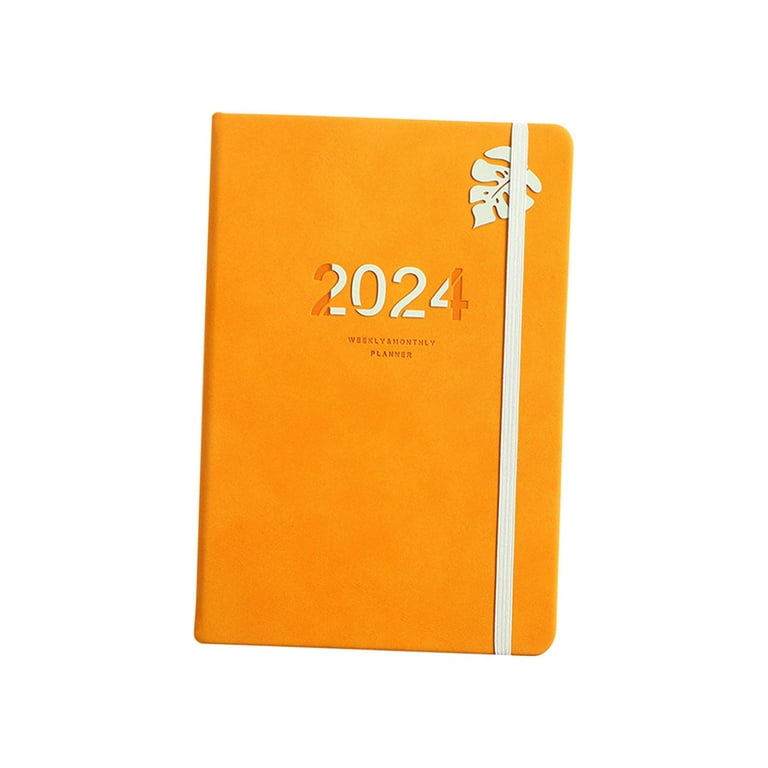 2024 Planner Notebook 156 Sheets/312 Pages, Appointment Planner, PU Cover  ,Daily Planners 2024 to Do List Notebook for Family New Year Gifts orange 