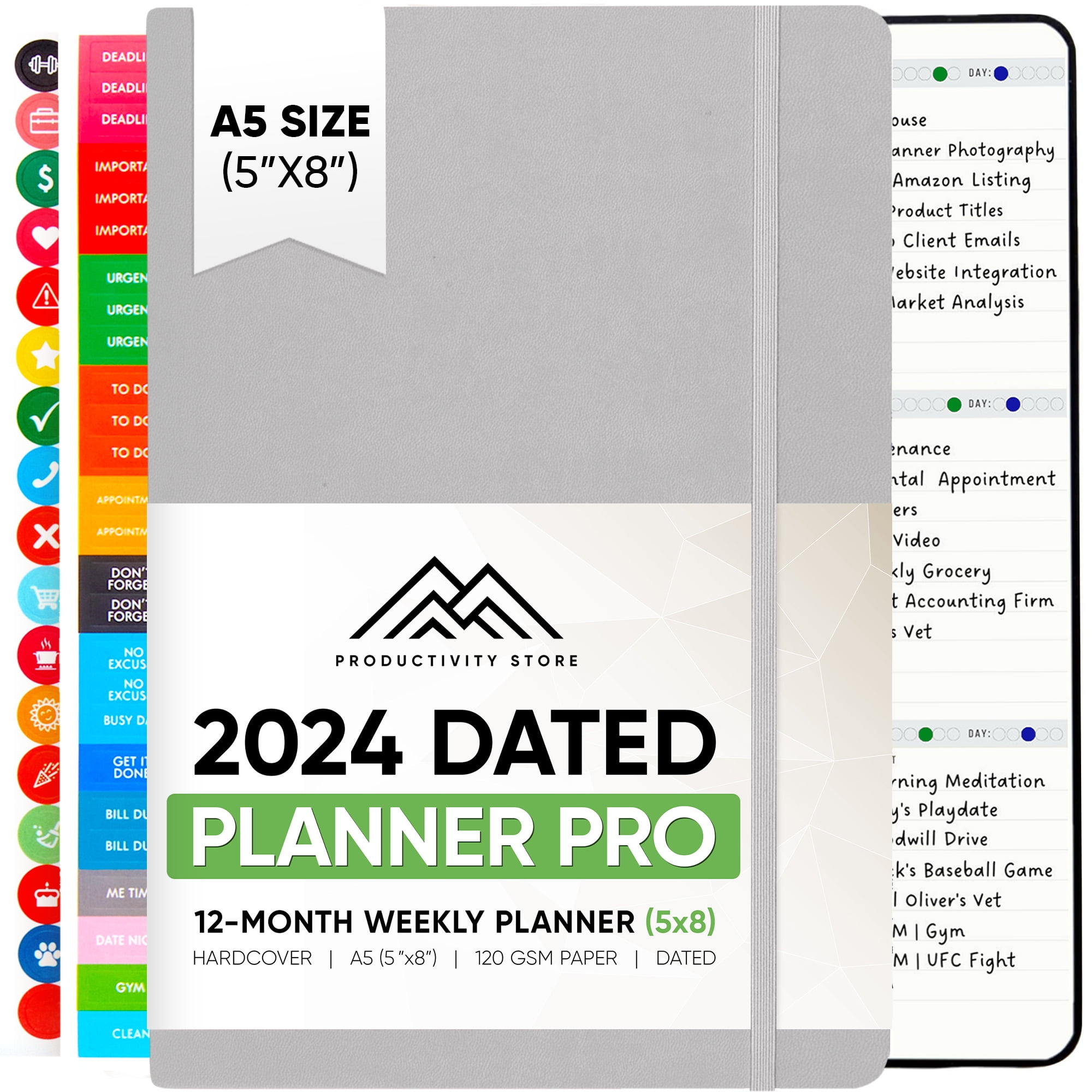 2024 Planner Pro 5.8 x 8.3 - Dated Planner 2024 Calendar 12 Month Planner,  Weekly & Daily Planner 2024-2025 - A5 - Light Blue - Productivity Store -  Walmart.com