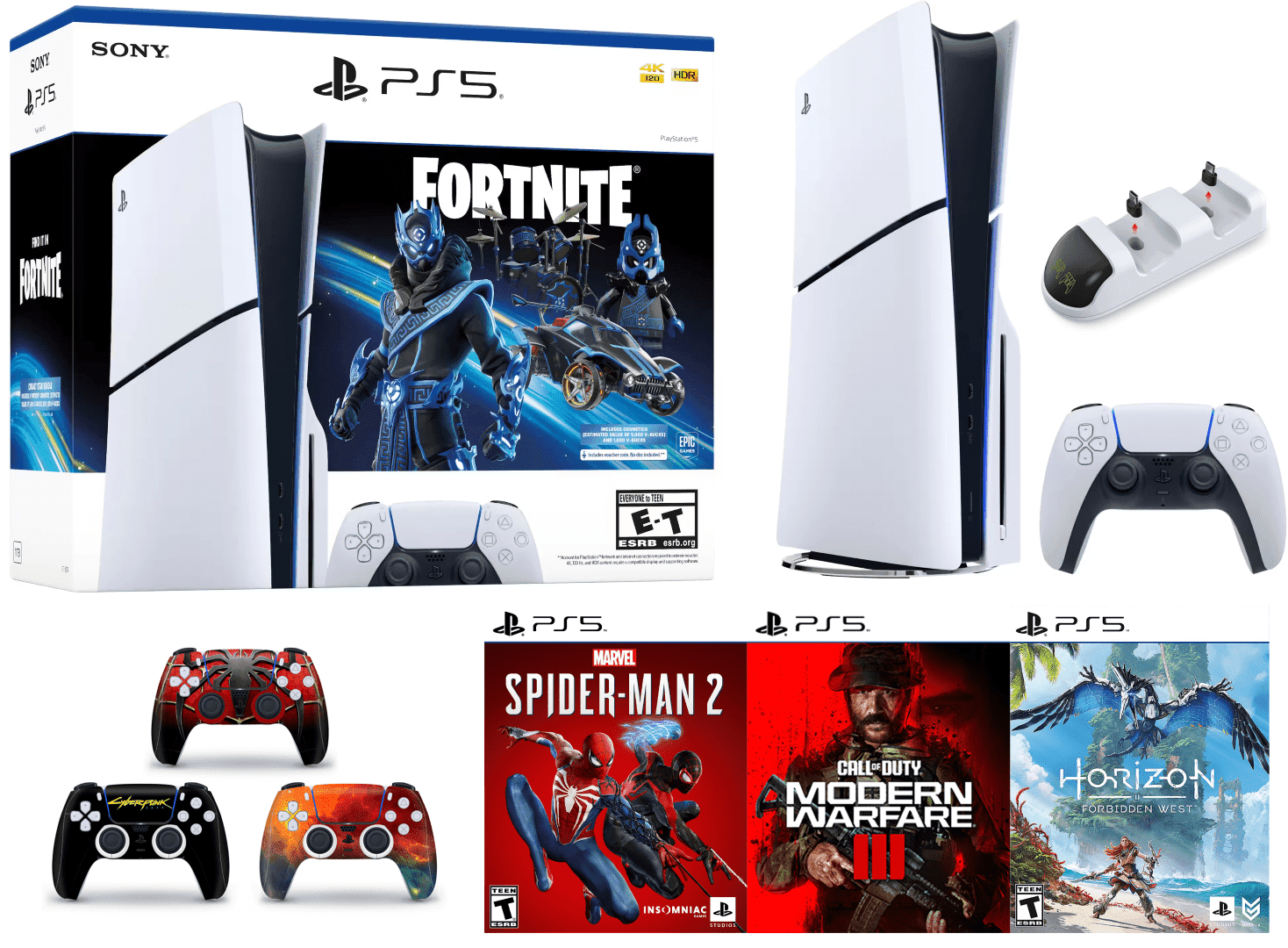 Sony Playstation 5 Disc PS5 825GB with Extra Controller, Pro Sony Playstation 5 Disc PS5 825GB with Extra Controller, Pro