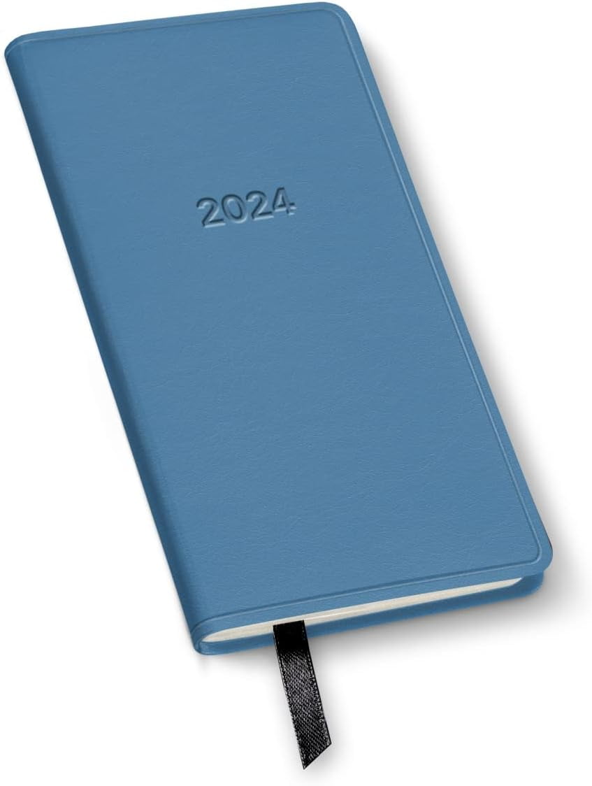 2024 Pocket Weekly Planner By Gallery Leather - Cambridge Blue - 6X3.25 ...