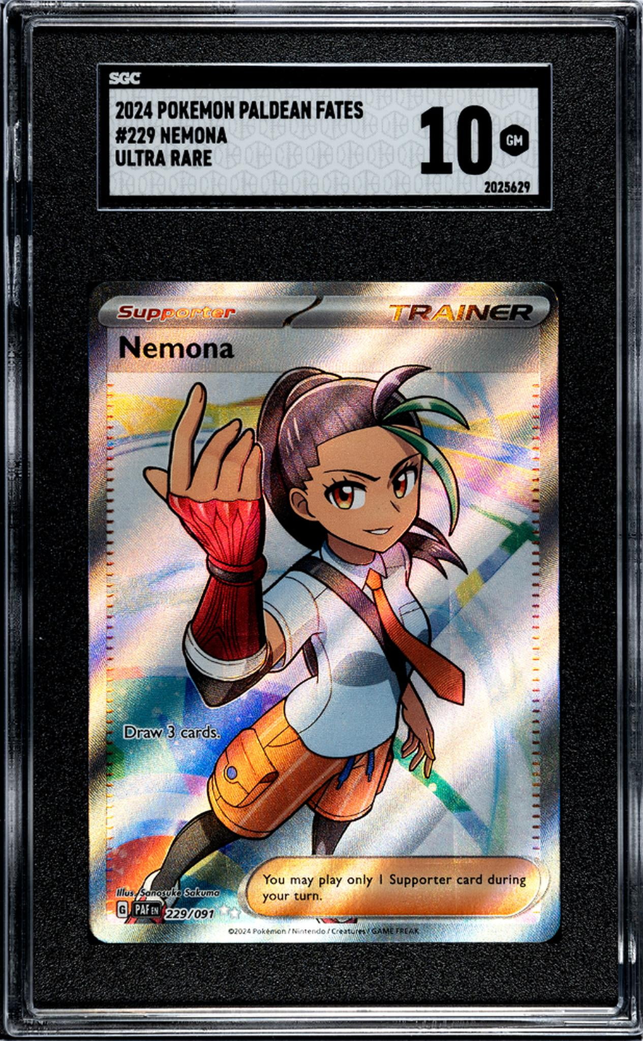 2024 Pokmon Scarlet & Violet Paldean Fates Trainer Nemona #229/091 SGC 10  - Walmart.com