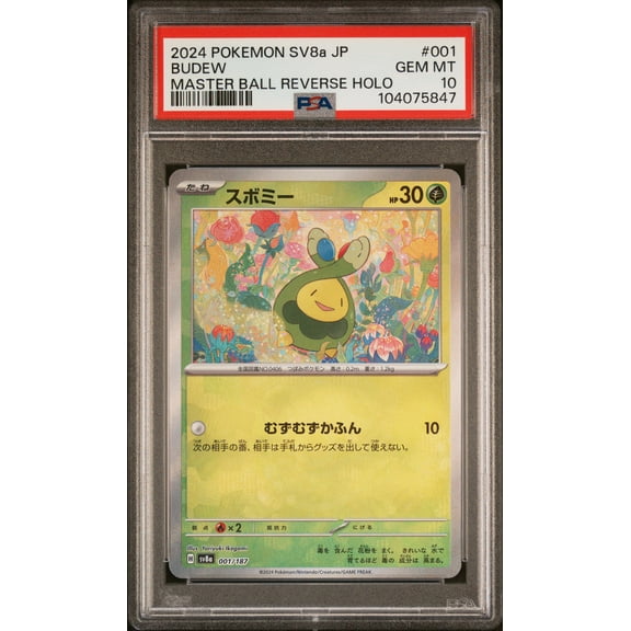 2024 Pokemon Japanese Sv8a-Terastal Fest EX Budew Japanese Master Ball Reverse Holo PSA 10 #001