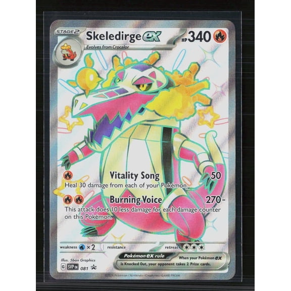 2024 Pokemon Scarlet & Violet Promos Skeledirge EX Holo SVP EN 081 Black Star Promo Lightly Played Trading Card