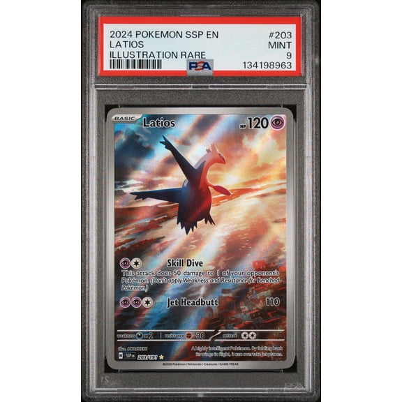 2024 Pokemon Scarlet and Violet Surging Sparks Illustration Rare Latios #203 /191 PSA 9