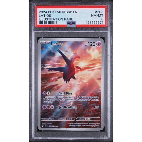 2024 Pokemon Scarlet and Violet Surging Sparks Illustration Rare Latios #203 PSA 8