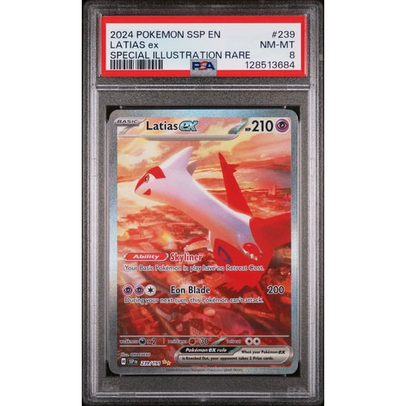 2024 Pokemon Scarlet and Violet Surging Sparks Special Illustration Rare Latias Ex #239 PSA 8