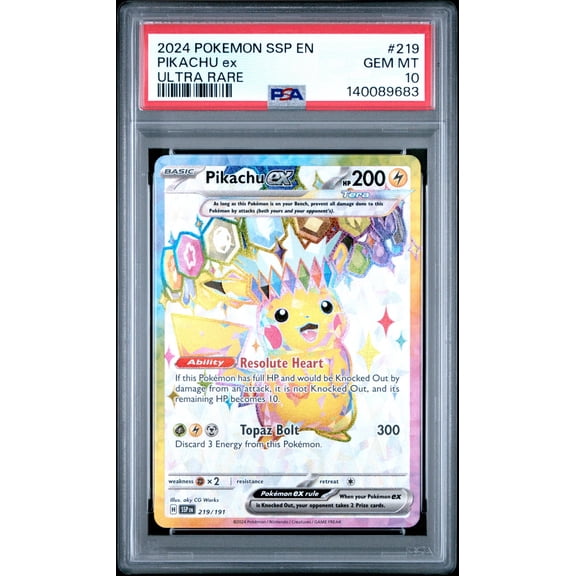 2024 Pokemon Scarlet and Violet Surging Sparks Ultra Rare Pikachu Ex #219 PSA 10