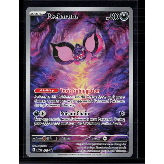 2024 Pokemon Shrouded Fable Pecharunt Holo Black Star Promo Trading Card SVP EN 129