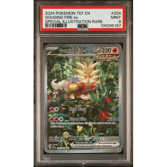2024 Pokemon Tef EN-Temporal Forces Gouging Fire EX Special Illustration Rare PSA 9 #204