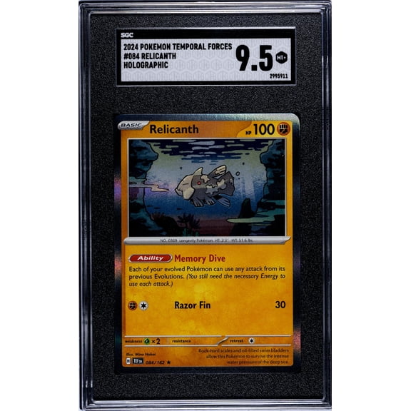 2024 Pokemon Temporal Forces #084 Relicanth Holographic SGC 9.5