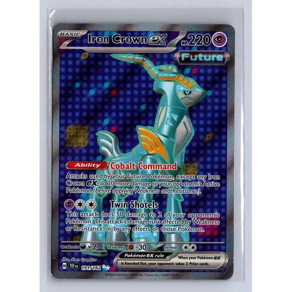 2024 Pokemon Temporal Forces Iron Crown EX SAR #206/162 Holo Secret Rare English