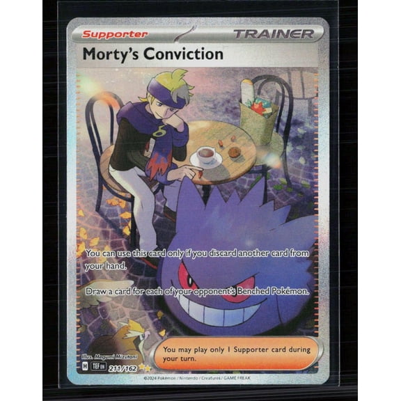 2024 Pokemon Temporal Forces Morty's Conviction Secret Rare FA SAR Holo #211/162 English