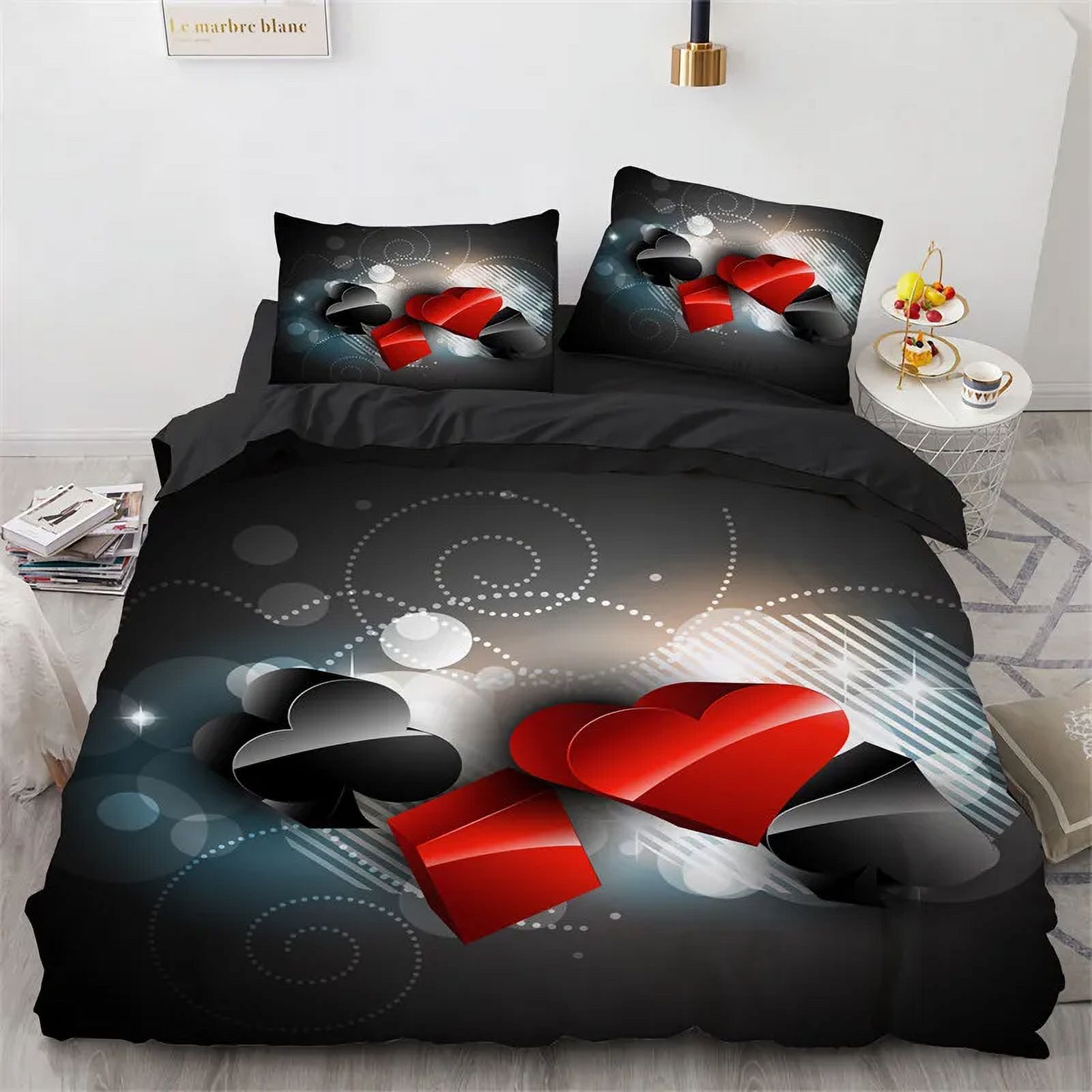 2024 Poker Duvet Cover King Size Card Game Bedding Set Microfiber Gamer