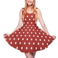 thumbnail image 1 of 2024 Polka Dots Print Dress Sleeveless Orange and Black Casual Dresses Summer Female Oversized Boho Custom Skate Dress, 1 of 7