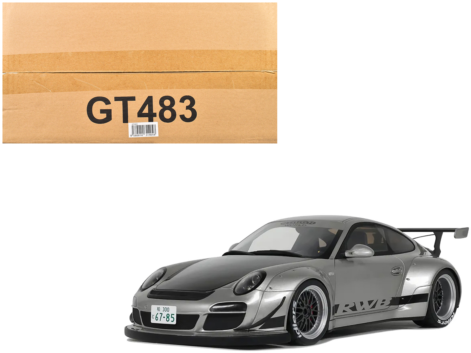 Porsche RWB Abu 2024 - Miniature GT Spirit 1/18 - Gris Argenté - Résine GT483