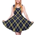 thumbnail image 1 of 2024 Present Birthday Clothes Womens Dress Skate Fashion Street Sleeveless Dresses Beach Boho Print Lines Black Dress Plaid Yellow, 1 of 7
