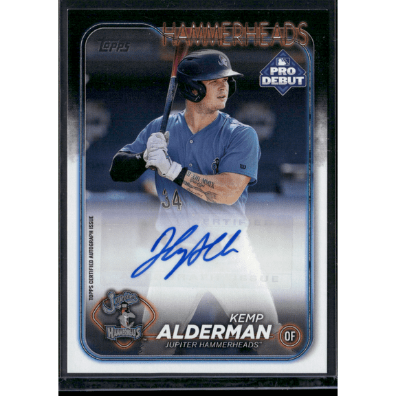 2024 Topps Pro Debut Kemp Alderman #PD-150 Auto Baseball Card
