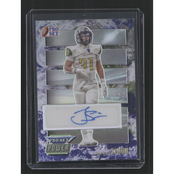 2024 Pro Set Leaf James Simon PW-JS1 /1 Refractor Power Auto SN AU SSP Texas Longhorns Football Card TEXAS LONGHORNS NFL Autographed Football Card
