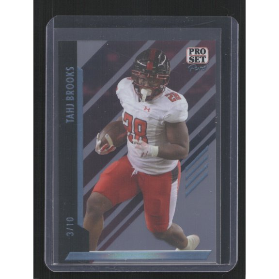 2024 Pro Set Pure Tahj Brooks #95 Holo /10 SN /10 Leaf Football Card Texas Tech TEXAS TECH NFL Football Trading Card