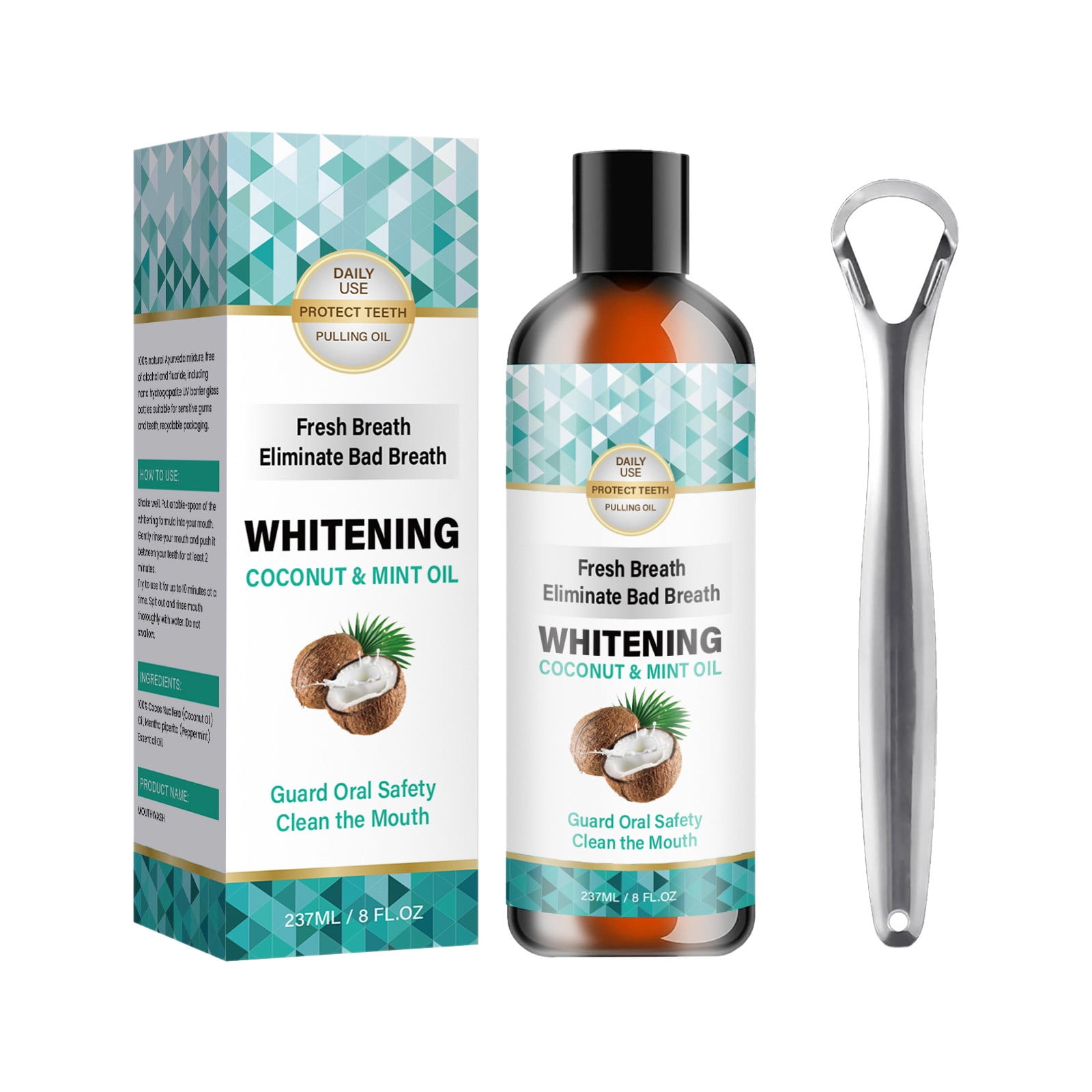 2024 Pulling Oil With Coconut Peppermint Oil Mouthwash For Oral Care