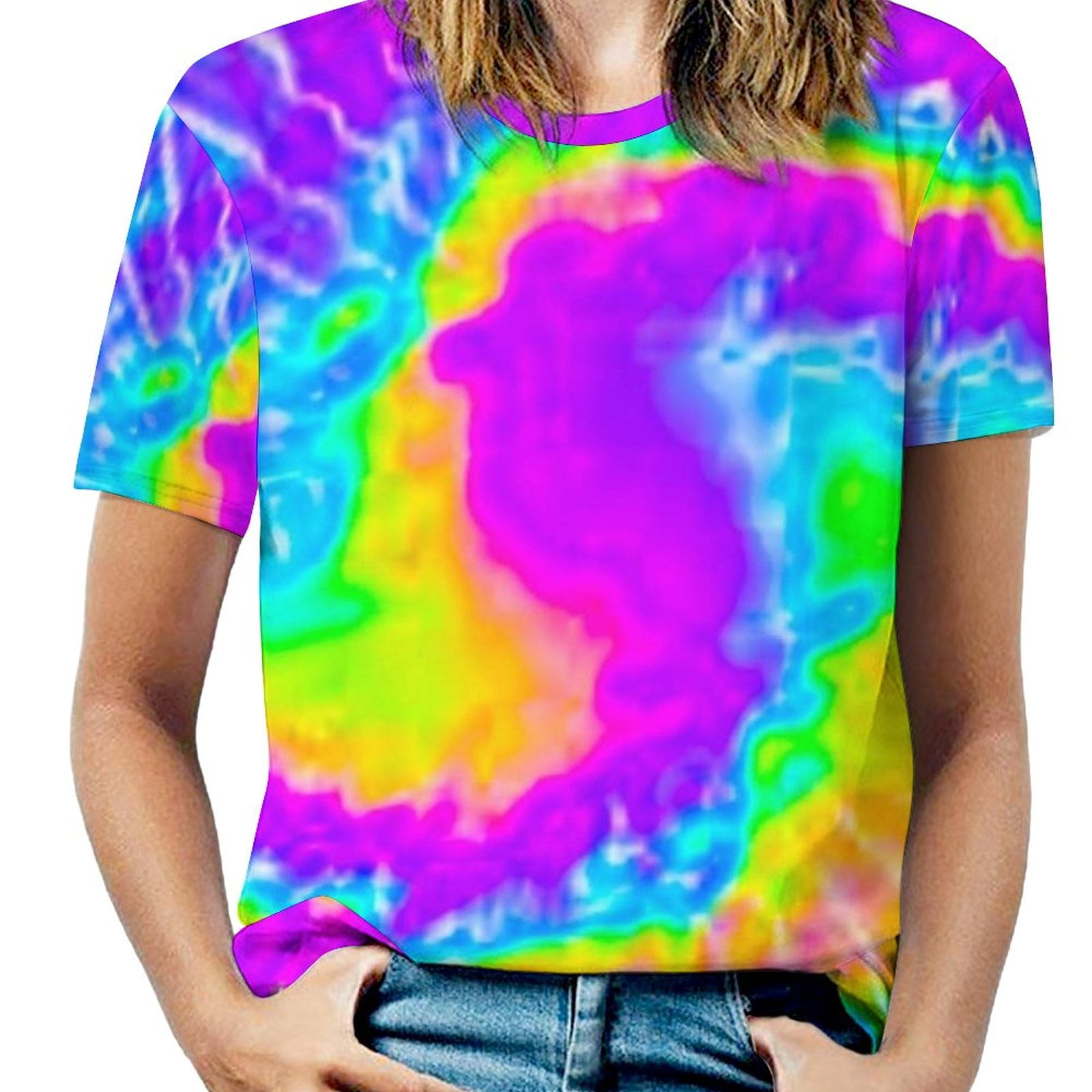 2024 Purple Tie Dye Is Life. Women Zipper Sexy Printed Vintage T Shirts ...