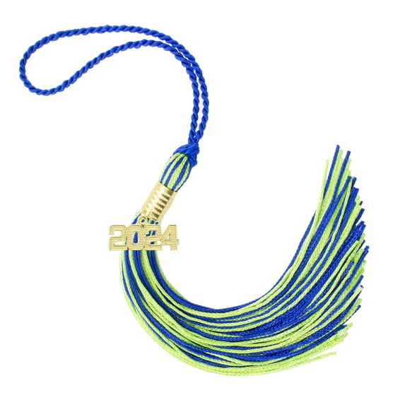 2024 ROYAL / LIME GRADUATION TASSEL - EVERY SCHOOL COLOR AVAILABLE -MADE IN USA