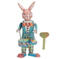 2024 Rabbit Clockwork Toy Retro Metal Swinging Drumming Rabbit Wind Up