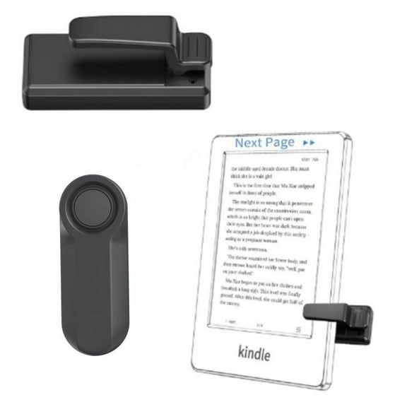 2024 Remote Control Page Turner for Kindle Paperwhite Oasis Kobo eReaders, Camera Video Recording Remote Triggers, Page Turner Clicker for ipad Tablets Reading Novels with Wrist Strap Storage Bag