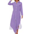 thumbnail image 1 of 2024 Retro Houndstooth Casual Dress Black White Check Street Fashion Dresses Long Sleeve Elegant Woman Design Oversize Chiffon Dress, 1 of 7