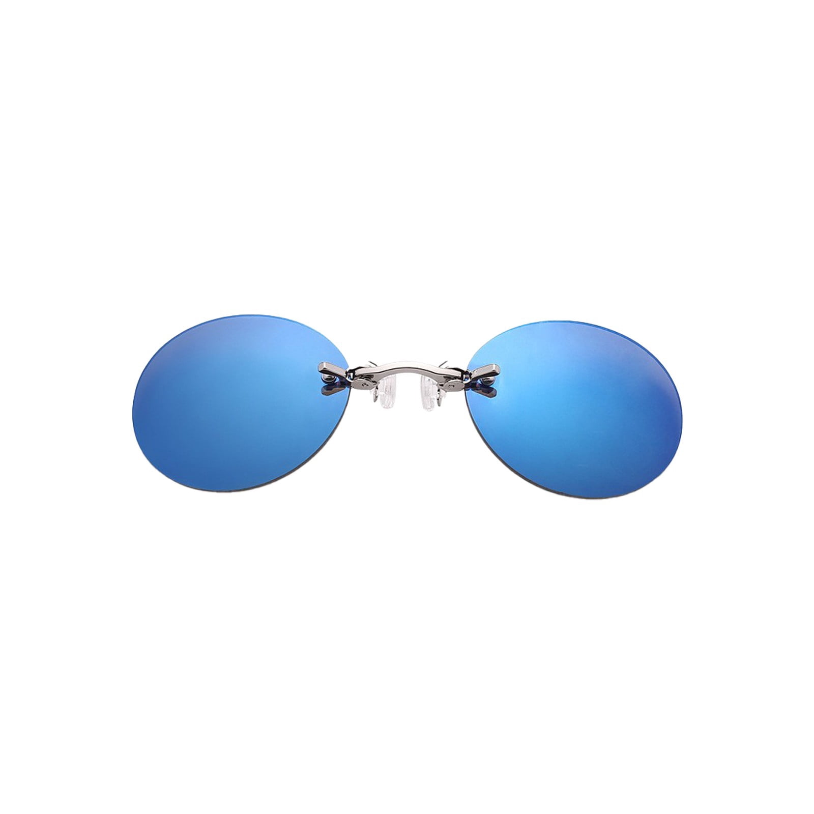 2024 Round Rimless Fashion On Nose Glasses for Men Cycling Eyewear ...