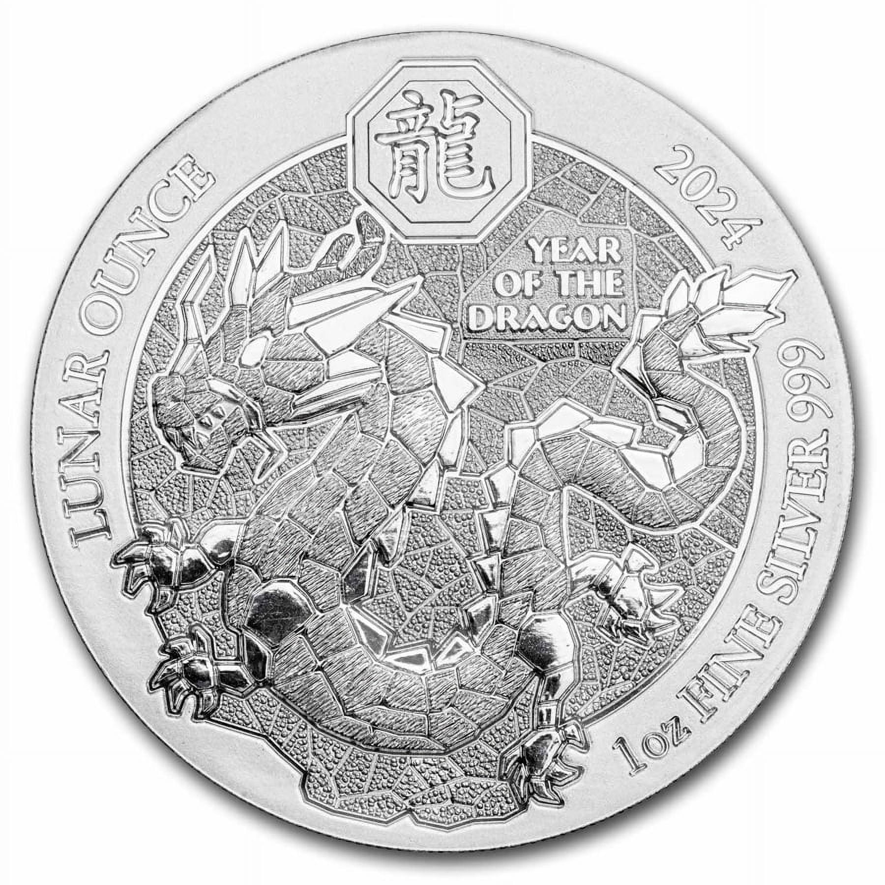 2024 Rwanda 1 oz Silver Lunar Year of the Dragon BU